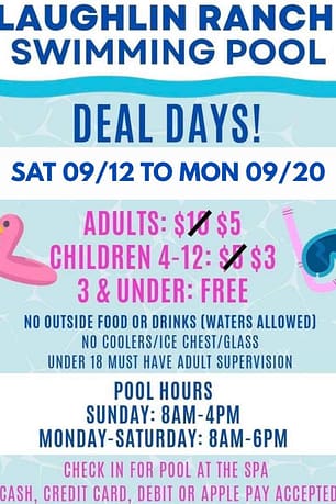 Pool Deal Days September 12-20 2026