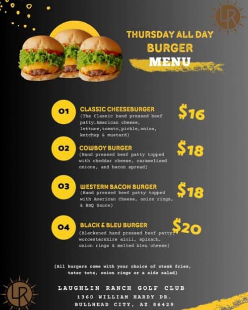 Thursday All Day Burger Special